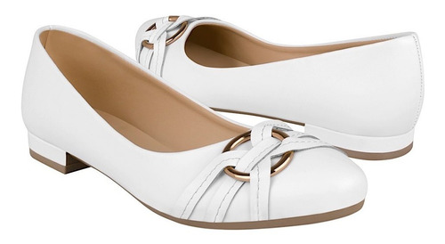 Zapatos Dama Stylo V-586 Simipiel Blanco
