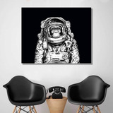 Cuadro Vanguardista Canvas  Chango Astronauta F Negro 100x80