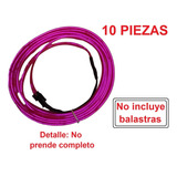 10 Hilo Luz Neón Morado 2 Mts Interior Auto Con Detalle 