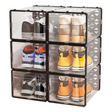 Set 6 Cajas Organizadoras De Zapatos Apilables Multiuso 36cm