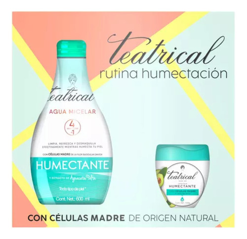 Pack Teatrical Agua Micelar 600ml + Crema Humectante 100gr