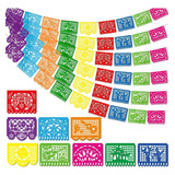 2024 6 Papel Picado Mexicano Plástico Decorativo Boda