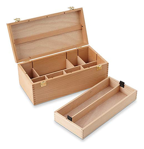 Caja De Almacenamiento De   De Arte De Madera Grande 