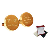 Mancuernillas Baño Oro 14k Redondas Personalizada