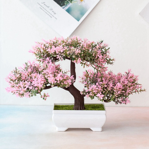 Plantas Artificiais Bonsai Vaso De Árvore Pequeno Flores De