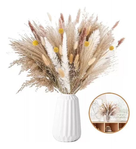 Planta Decorativa Flor Seca Artificial Pampa Grass 63 Sticks