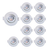 Kit 10 Luminárias Spot Led Dicróica Mr16 Redonda 5w 3000k