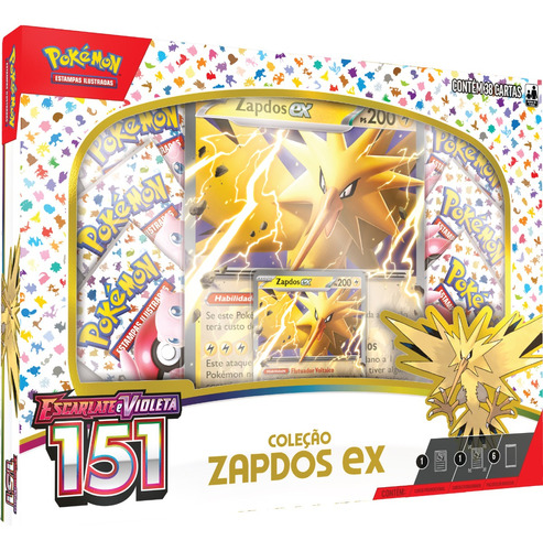 Box Pokemon Escarlate E Violeta 151 Zapdos Ex Copag