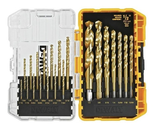  Brocas Dewalt Set De 21 Pzs. Helicoidales De Titanio