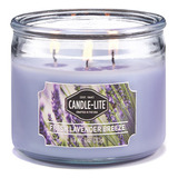 Vela 10 Oz Tres Mechas Fresh Lavender Breeze Candle Lite 18