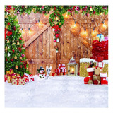 Sjoloon Rustic Christmas Barn Wood Door Backdrop For Phot Aa