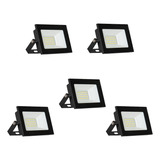 Reflector Led 20w Exterior Luz Calida Fria Exterior Pack X5 Carcasa Negro Luz Cálido