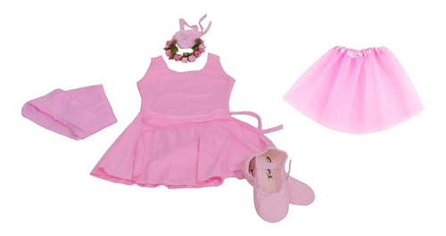 Roupa De Ballet Infantil Com Saia De Tule Bailarina Completo