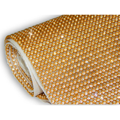 Manta De Strass Dourada Termocolante 10x45 Premium | Parcelamento sem juros