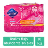 Saba Intima Clip Sin Alas Paquete Con 10 Toallas  Regular