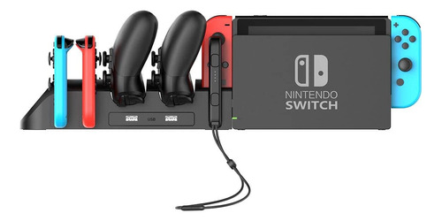 Base Doble Cargador Controles Nintendo Switch Tipo C Pg-9187