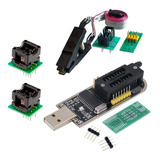 Programador Usb Ch341a + Pinza Cable + Adapt 200mil + 150mil