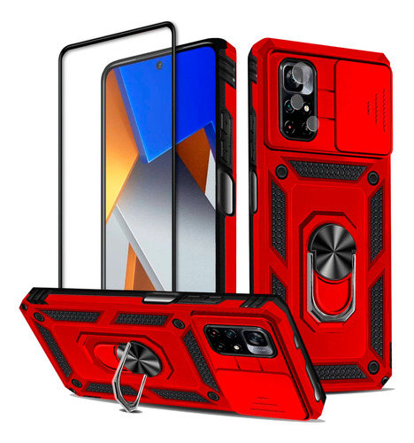 Funda Uso Rudo Para Xiaomi Poco Redmi + Kit 2 Micas Cristal