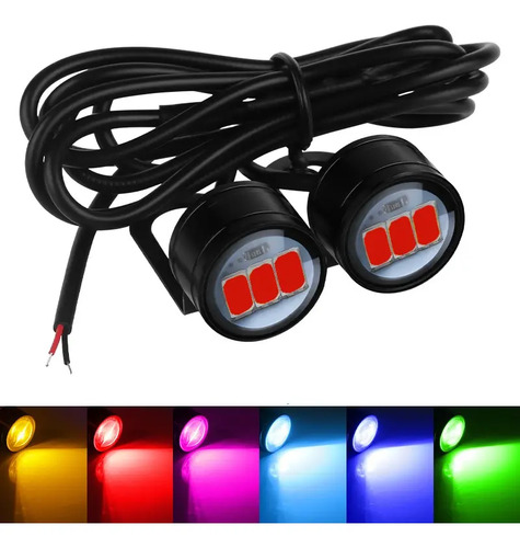A. 2 Ojos De Águila Estrobo Foco Led Para Moto Carro . | MercadoLibre