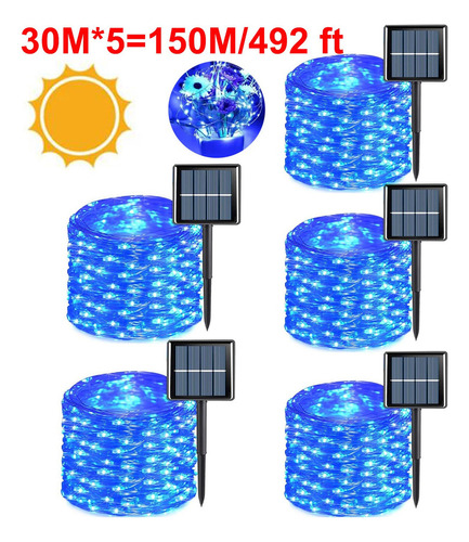Luces De La Serie Solar De 30 M, 5 Piezas, Luz Decorativa Le