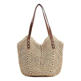 Bolso De Paja Para Mujer, Bolso De Playa De Verano, Bolso De