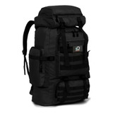 Mochila Trekking Discovery Reforzada 60 Lts 21793 Negro Diseño De La Tela Liso