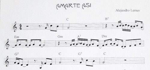 Partitura Amarte Así - Alejandro Lerner Para Piano Y Órgano 