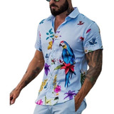 Camisa Casual Hawaiana Hombre Con Estampado De Calavera S4