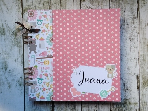 Álbum Bebé Nacimiento Personalizado Scrapbook Diseño Juana