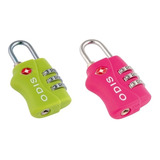 Kit De 2 Candados Con Clave Tsa 33mm Verde Y Rosa Odis