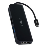 Hub Usb-c Acteck 4 - 1 Hdmi Usb-a 3.0 Usb-a 2.0 Ac-934640 Kt