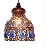 Lampara Colgante Estilo Oriental Hindu Cristales De Color 