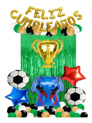 Decoración Globos Futbol Camiseta Balón Trofeo Tenis Cumple