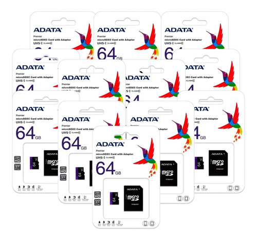 Kit 20 Tarjeta Memoria Micro 64gb Adata Ausdx64guicl10-ra1  