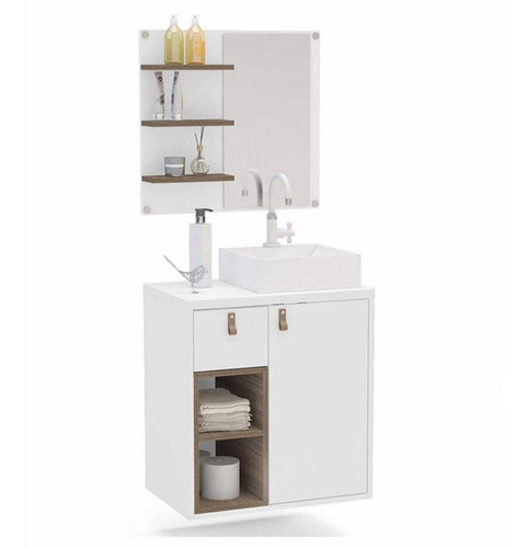 Vanitory Moderno Mueble Para Baño Espejo Organizador Vm-226