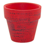 Mini Vaso De Cerâmica Vermelho 7x7