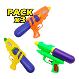 Pack X3 Pistola Lanza Agua Juguete Lanzador De Agua Piscina