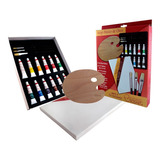 Juego Básico De Pintura Óleo Rodart Pincel 12 Colores 12 Ml