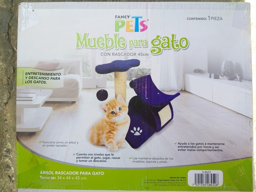 Fancy Pets Mueble Para Gato Con Rascador 45 Cm Nuevo