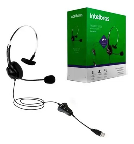 Headset Telemarketing Microfone Fone Intelbras Chs40 Usb