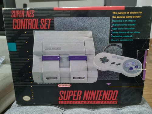 Console Super Nintendo Na Caixa - Snes Completo 