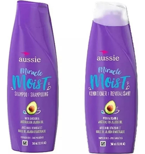 Kit Shampoo E Condicionador Aussie Miracle Moist 360ml