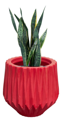 Vaso Decorativo Para Plantas Jardim Design Moderno Origami Cor Vermelho