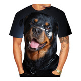 Q Cute Pet Dog Rottweiler Camiseta Con Estampado 3d Ropa