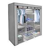 Closet Ropero Armable 3 Puertas Organizador Portatil Color Gris Tamaño Unitalla