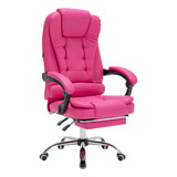 Cadeira Presidente Luxuosa C/massagem Apoio Nos Pés Cor Pink