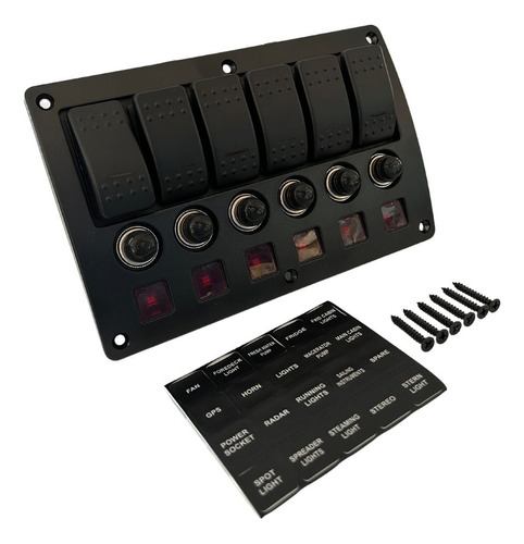 Switch Panel Marino 6 Botones Y Circuit Breaker 12v/24v