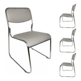 Kit 4 Cadeiras Escritório Interlocutor Base Fixa Confortável