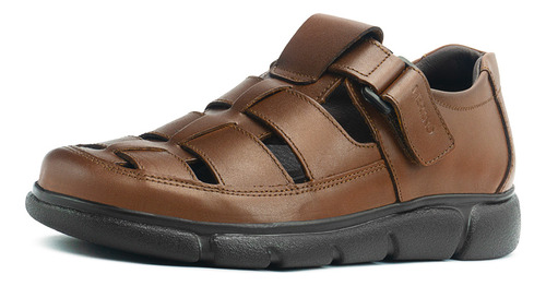 Huarache Para Hombre 100% Piel Merano Pie Diabético Café