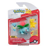 Horsea 4cm + Ivysaur 6cm + Pikachu 4cm Pokemon Jazwares